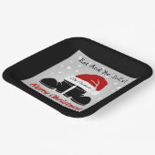 Vrolijk Kerstman Hoed/Laarzen Papier Bord (Gebogen)