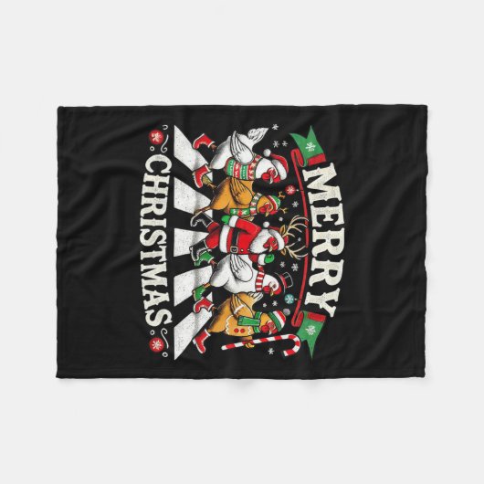 Vrolijk Kerstman Kippen Lover Grappig Boerderij An Fleece Deken (Voorkant (Horizontaal))