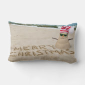 Vrolijk kerstman op strand kussen (Achterkant)