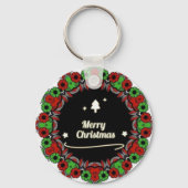 Vrolijk kerstmandala design sleutelhanger (Voorkant)