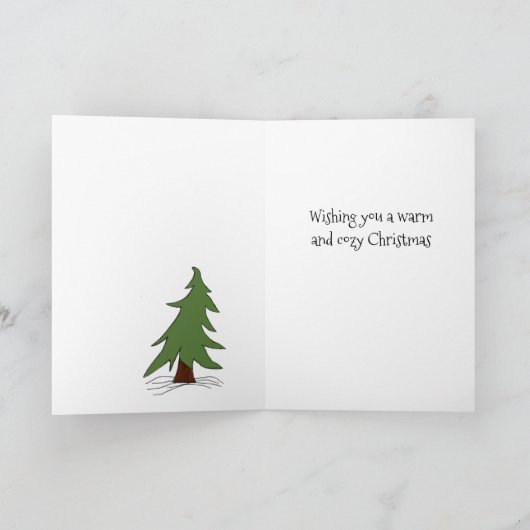 Vrolijk kerstmeisje met sneeuwpoppen kaart (Binnen)