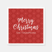 Vrolijk kerstminimalistisch eenvoudig sneeuwflake  servet (Voorkant)