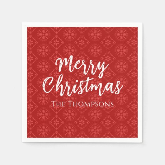 Vrolijk kerstminimalistisch eenvoudig sneeuwflake  servet (Voorkant)