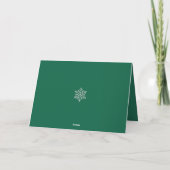 Vrolijk kerstminimalistisch groen en wit feestdagen kaart (Achterkant)