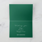 Vrolijk kerstminimalistisch groen en wit feestdagen kaart (Binnen)