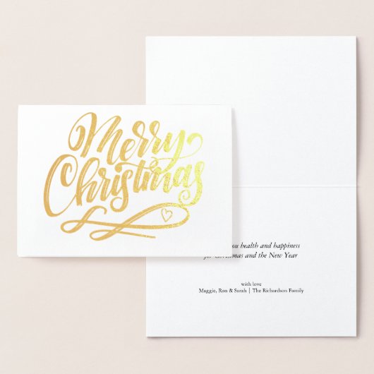 Vrolijk kerstminimalistisch luxe goud folie kaarten (Display)