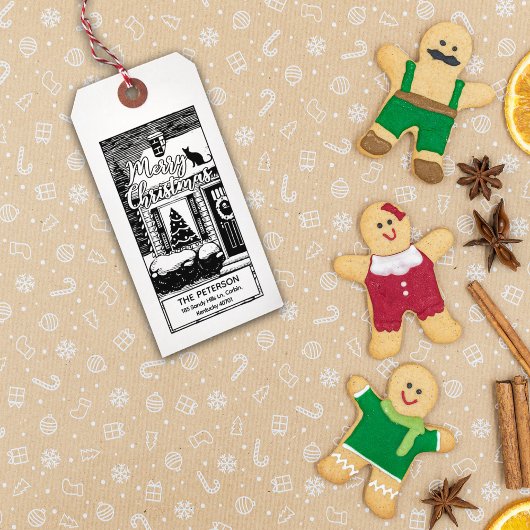 Vrolijk Kerstmis Aangepaste Familie Terugkeeradres Rubberstempel