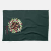 Vrolijk Kerstmis bewerkbare fotofamilie Theedoek (Horizontaal)