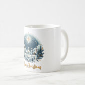 Vrolijk Kerstmis Blauw & Gouden Mok (Voorkant rechts)