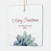 Vrolijk Kerstmis Botanische Succulent Keramisch Ornament (Links)