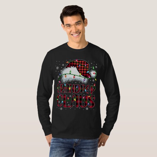 Vrolijk Kerstmis Buffel Plaid Rode Kerstman Hoed G T-shirt (Voorkant volledig)
