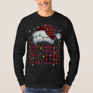 Vrolijk Kerstmis Buffel Plaid Rode Kerstman Hoed M T-shirt