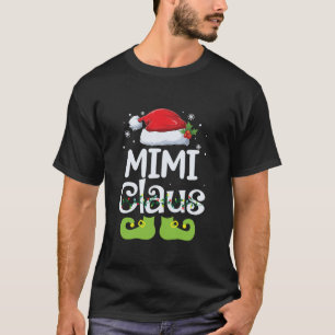 Vrolijk Kerstmis Buffel Plaid Rode Santa Hoed Mimi T-shirt