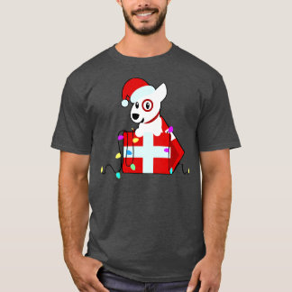 Vrolijk Kerstmis Bullseye Santa Hond Team Lid TSh T-shirt