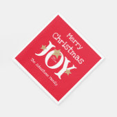 Vrolijk Kerstmis Chic Script Rood Kerstpapier Servet (Hoek)