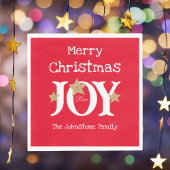 Vrolijk Kerstmis Chic Script Rood Kerstpapier Servet