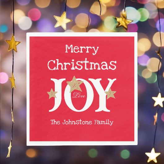 Vrolijk Kerstmis Chic Script Rood Kerstpapier Servet