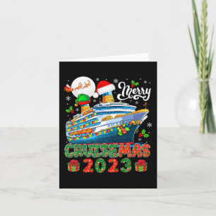 Vrolijk Kerstmis Cruise 2023 Santa Elf Cruiseschip Kaart