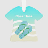 Vrolijk Kerstmis Custom Name Tropische Strand Wave Ornament (achterkant)