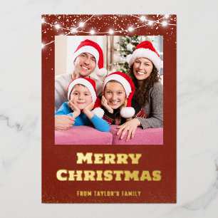 Vrolijk Kerstmis Custom Photo Design Folie Feestdagenkaart