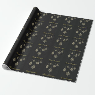 Vrolijk Kerstmis Decoratieve Gouden Geometrie verp Cadeaupapier