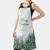 Vrolijk Kerstmis dennenboom Bos Kerstmis Schort (Insitu)