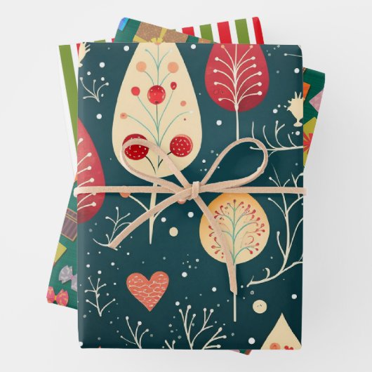 Vrolijk Kerstmis design patroon Inpakpapier Vel (In situ)