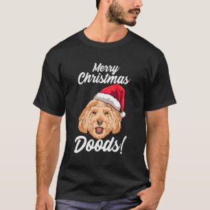 Vrolijk Kerstmis Doods Grappig Goldendoodle Mam Pa T-shirt
