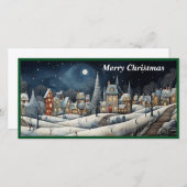 Vrolijk Kerstmis Dorp platte kaart (Voorkant / Achterkant)
