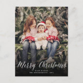 Vrolijk Kerstmis Eenvoudig Script Moderne Klassiek Feestdagenkaart (Voorkant)