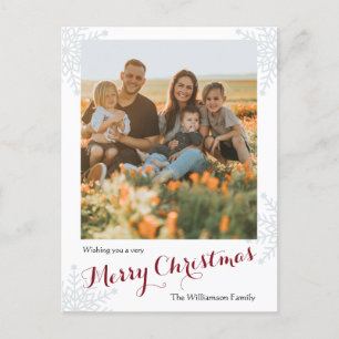 Vrolijk Kerstmis Eenvoudige Aangepaste Familie Fot Feestdagenkaart