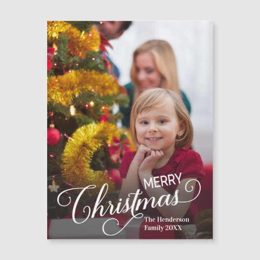 Vrolijk Kerstmis Eenvoudige Aangepaste Foto (Voorkant)