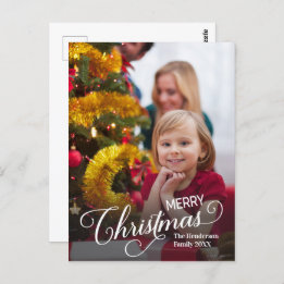 Vrolijk Kerstmis Eenvoudige Aangepaste Foto Briefkaart