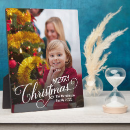 Vrolijk Kerstmis Eenvoudige Aangepaste Foto Fotoplaat