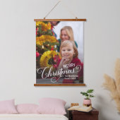 Vrolijk Kerstmis Eenvoudige Aangepaste Foto Hangend Wandkleed (Slaapkamer)