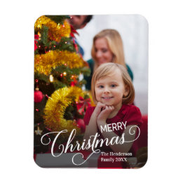 Vrolijk Kerstmis Eenvoudige Aangepaste Foto Magneet