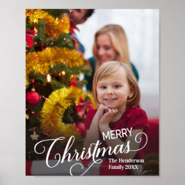 Vrolijk Kerstmis Eenvoudige Aangepaste Foto Poster