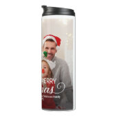 Vrolijk Kerstmis Eenvoudige Aangepaste Foto Thermosbeker (Geroteerd rechts)