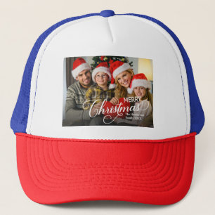 Vrolijk Kerstmis Eenvoudige Aangepaste Foto Trucker Pet