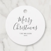 Vrolijk Kerstmis Eenvoudige Minimalist Bedankjes Labels (Voorkant)