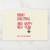 Vrolijk Kerstmis Eenvoudige Moderne Typografie Likeurfles Etiket (Enkel label)