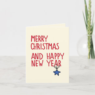 Vrolijk Kerstmis Eenvoudige Moderne Typografie Notitiekaartje