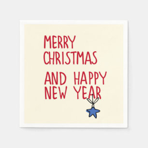 Vrolijk Kerstmis Eenvoudige Moderne Typografie Servet