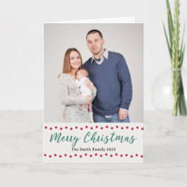 Vrolijk Kerstmis Eenvoudige Rode en Groene Aangepa Feestdagen Kaart