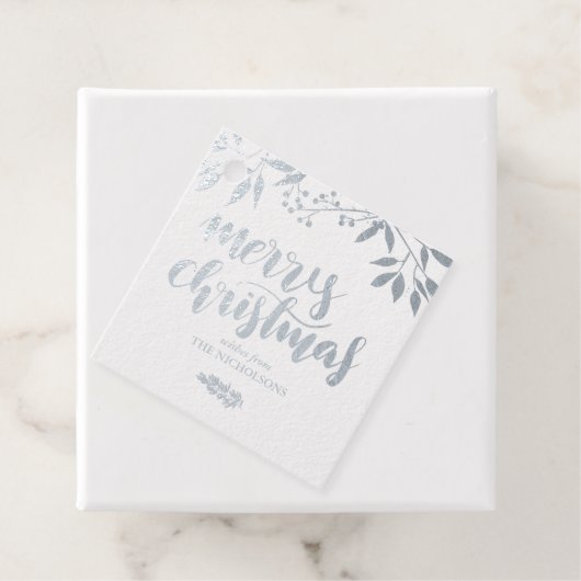 Vrolijk Kerstmis Elegant Modern Script | Berry Bedankjes Labels (Met doos)