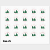 Vrolijk Kerstmis Elegant Pine Custom Gift Ronde Sticker (Vel)