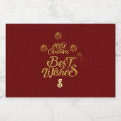 Vrolijk Kerstmis Elegant Trendy Sparkling Wijnetiket (Enkel label)