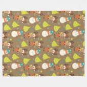 Vrolijk kerstmis en Snowman Fleece Deken (Voorkant (Horizontaal))