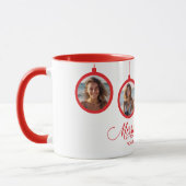 Vrolijk Kerstmis Familie Fotonaam Gepersonaliseerd Mok (Links)