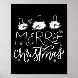Vrolijk Kerstmis Familie Sneeuwman Kerst Mannen Xm Poster